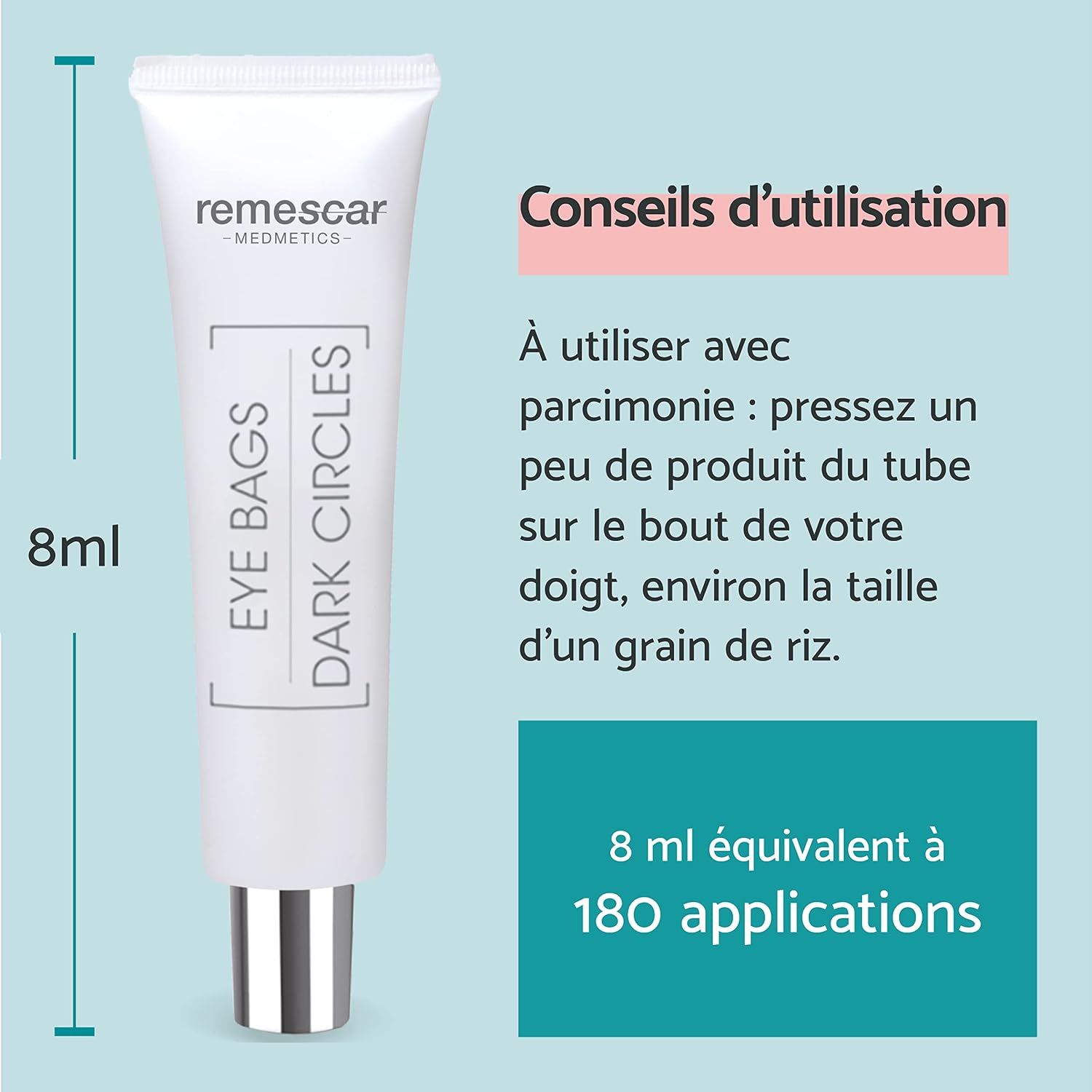 Tube Remescar pour poches et cernes, 8ml.
