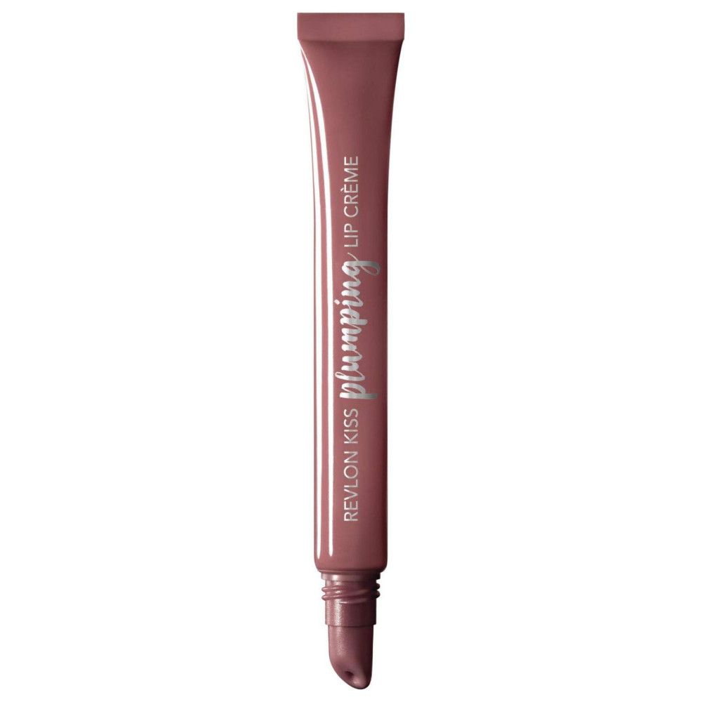 Lipcrèmetube. Kleur: roze-bruin. Opschrift: Revlon Kiss Plumping Lip Crème.