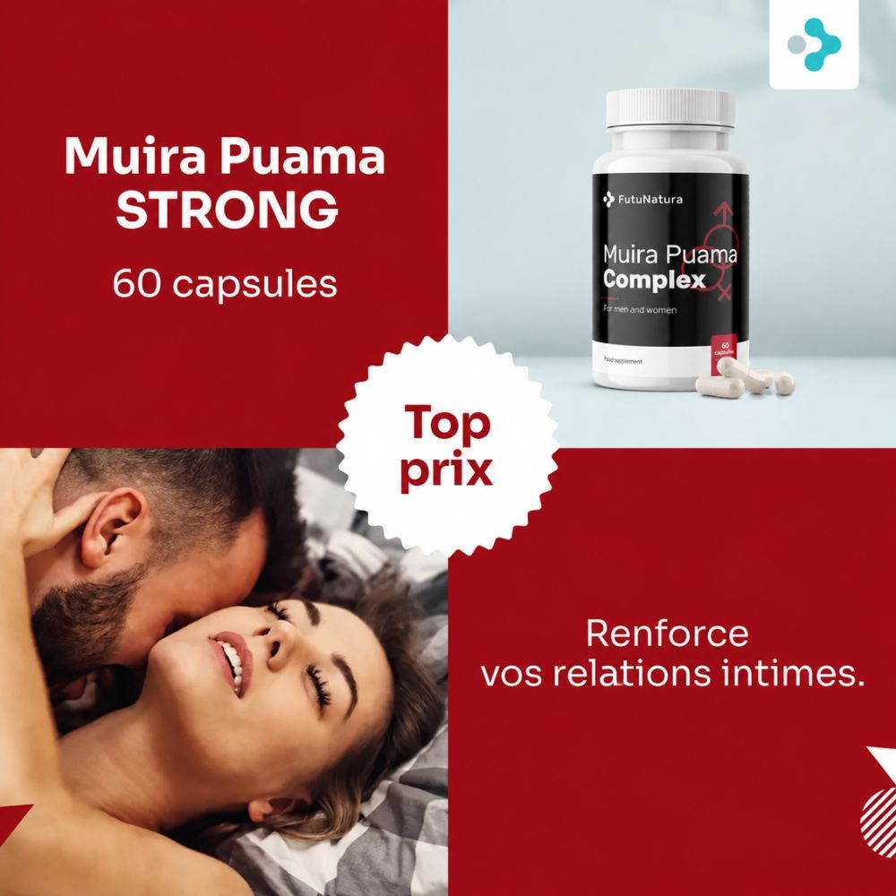 Bouteille FutuNatura Muira Puama Complex, 60 gélules. Meilleur prix.