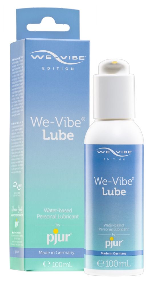 Fles en verpakking voor We-Vibe Lube, watergebaseerd glijmiddel van Pjur, 100ml.
