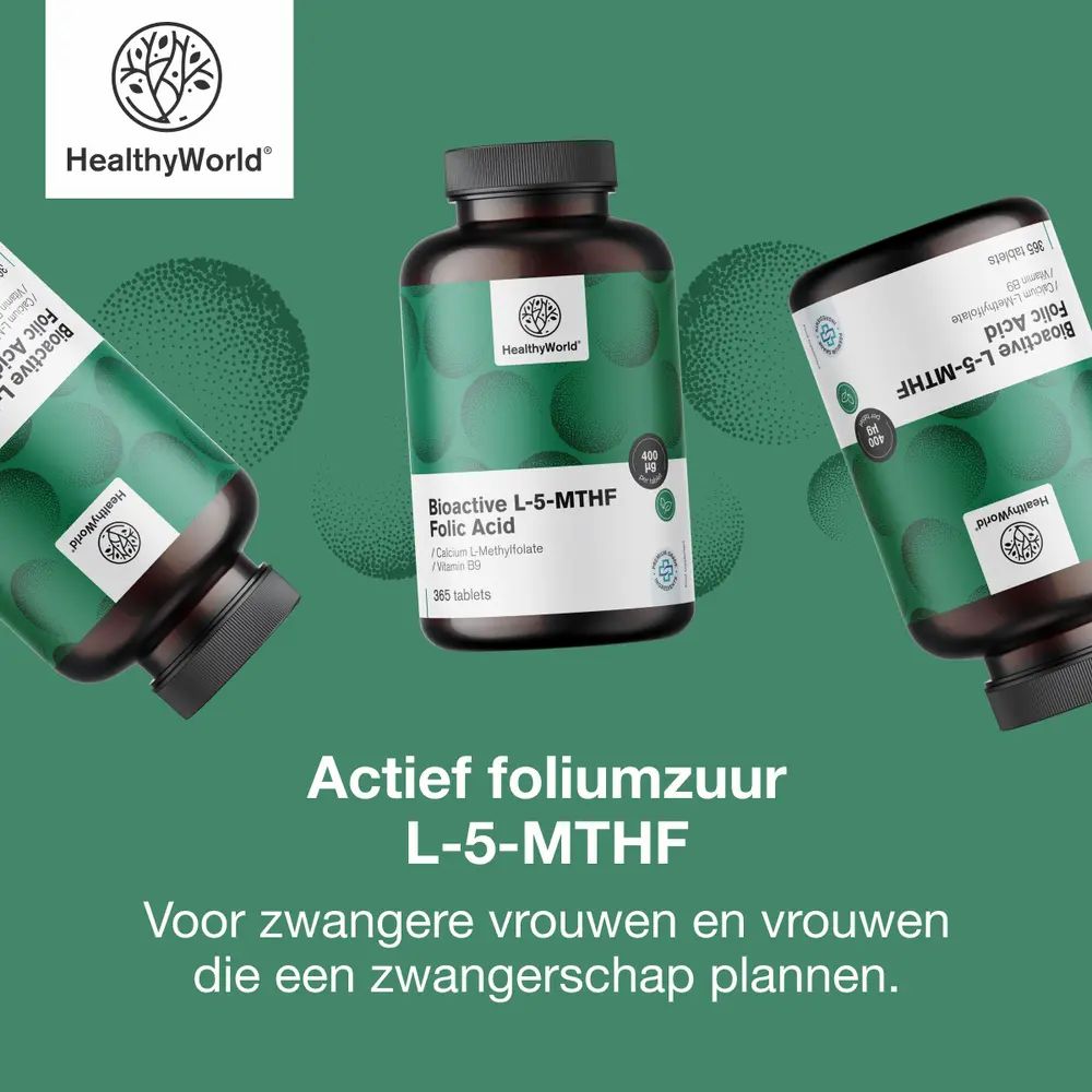 Drie potten Actief foliumzuur L-5-MTHF, voor zwangere vrouwen en vrouwen die zwangerschap plannen.