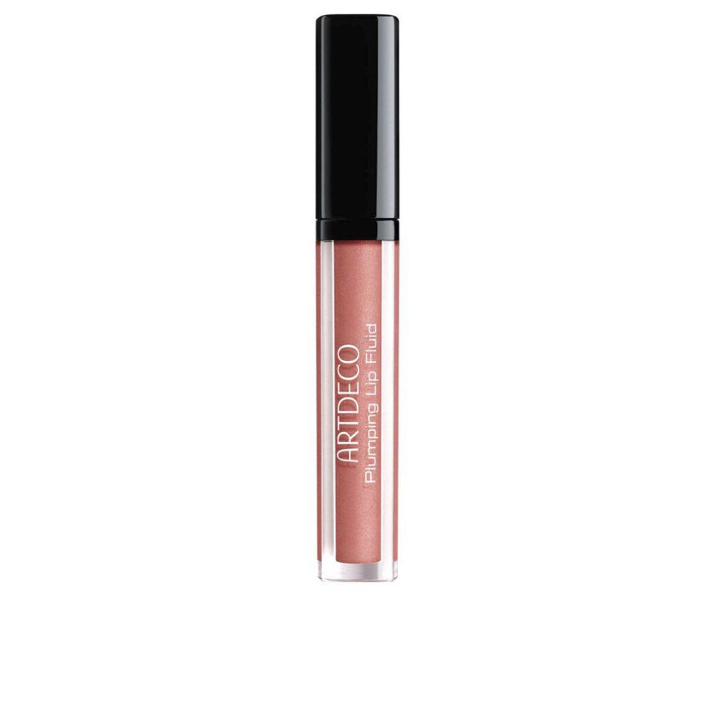 ARTDECO Plumping Lip Fluid, teinte rose chatoyante, dans un tube transparent avec un capuchon noir.