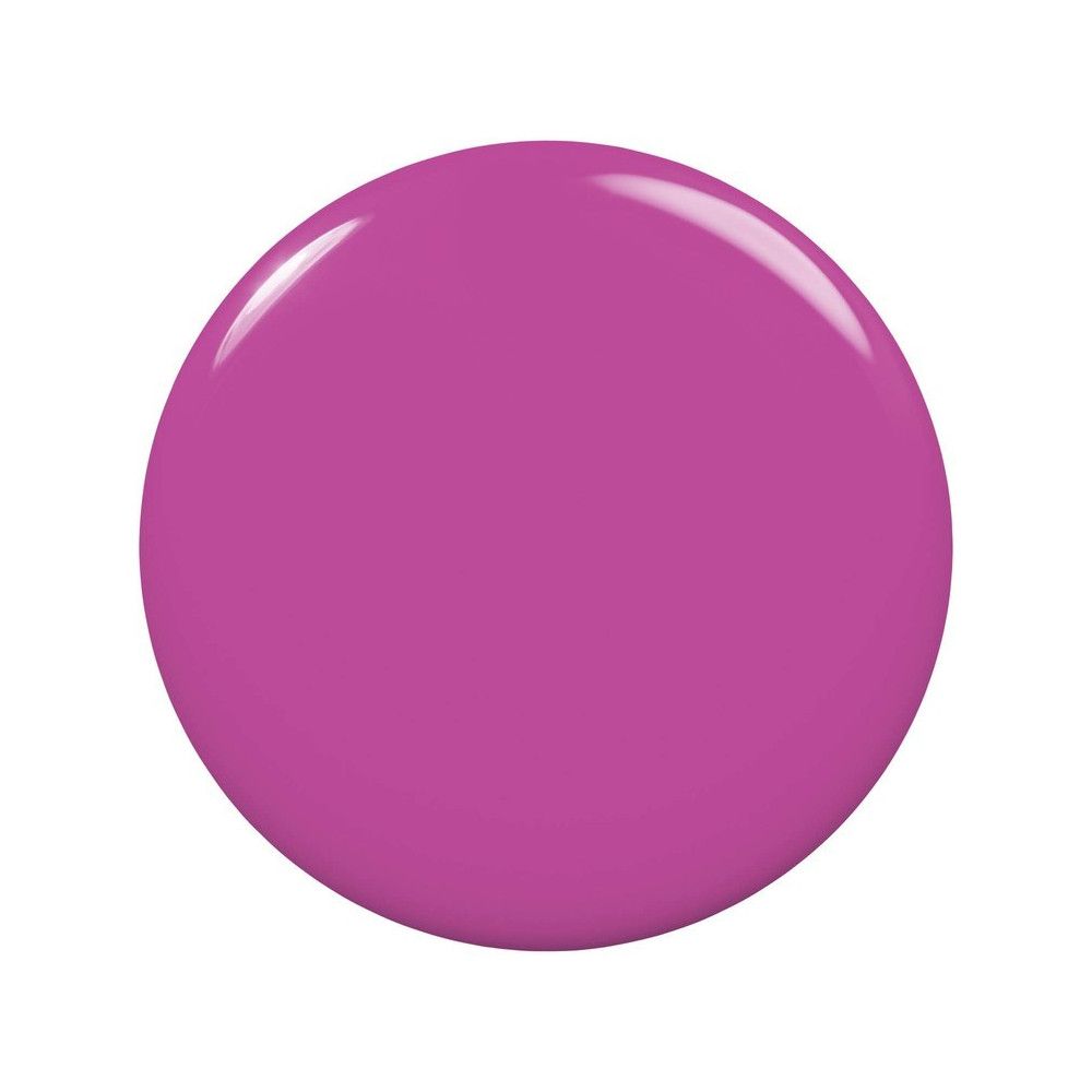 Cirkelvormige, glanzende nagellak in magenta. Geen verpakking zichtbaar.