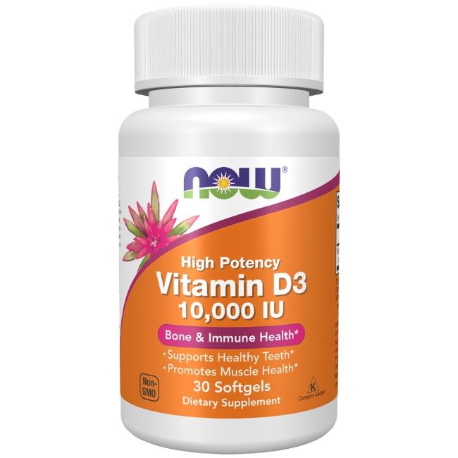 Now Foods Vitamine D-3 hoge potentie 10 000 UI