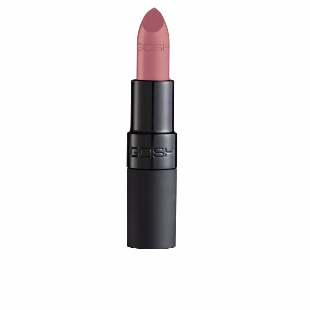 Roze lipstick, zwarte huls. Merk GOSH.