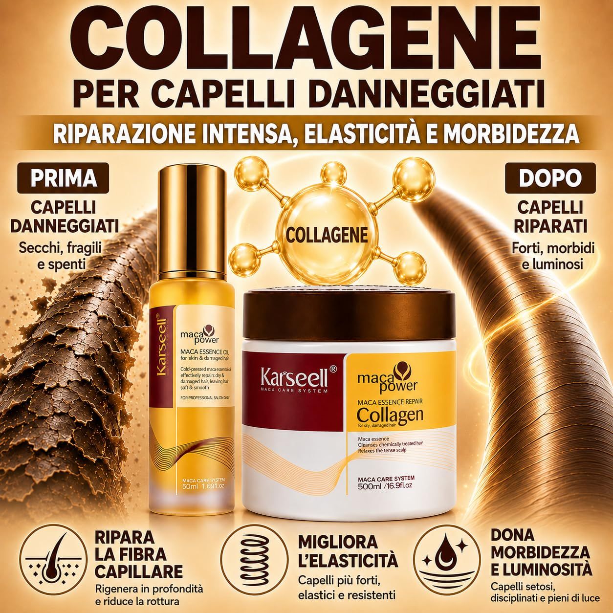 KARSEELL Coffret Capillaire : Masque au Collagène + Sérum à l’Argan