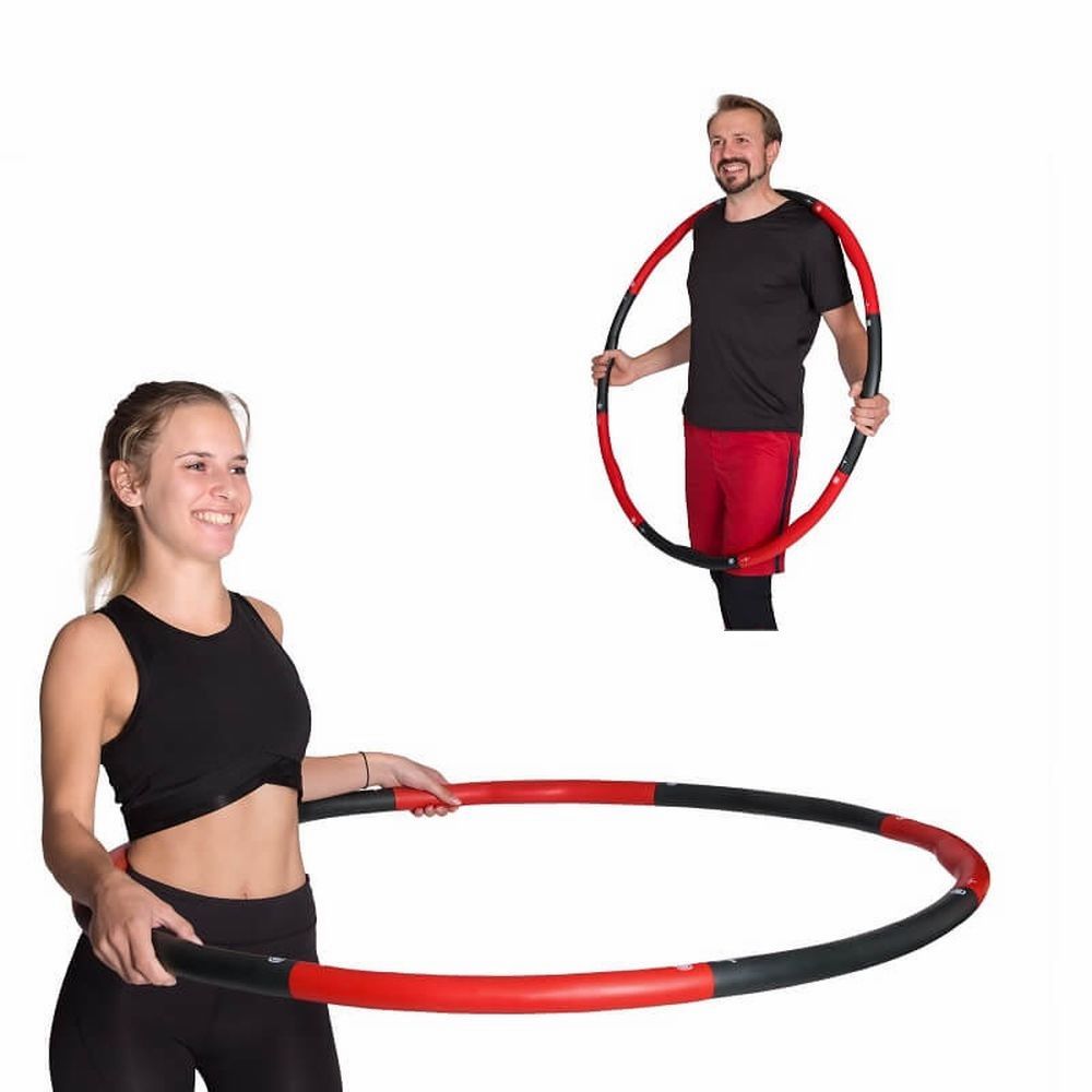 Hoopomania Weight Hoop hula hoop en mousse | 1,5 kg | Rouge/Noir
