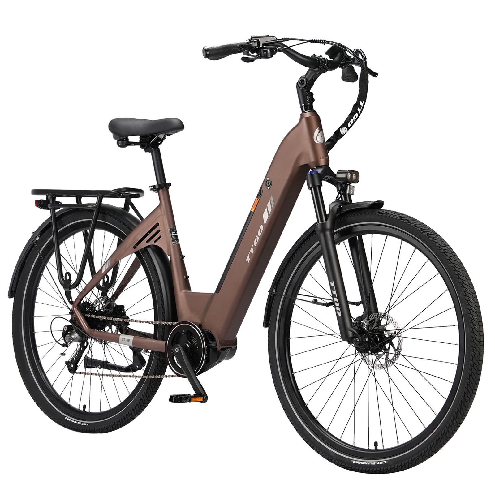 TTGO C7 SE Vélo électrique, 36 V 18 Ah, grande autonomie, avec moteur central Bafang