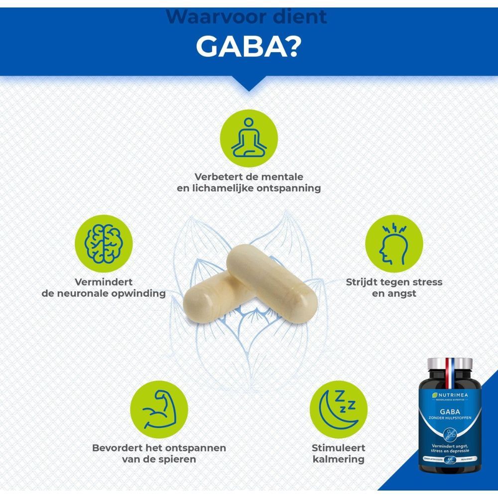 Twee capsules naast grafieken. Grafieken tonen: ontspanning, zenuwen, angst, spieren, slaap.