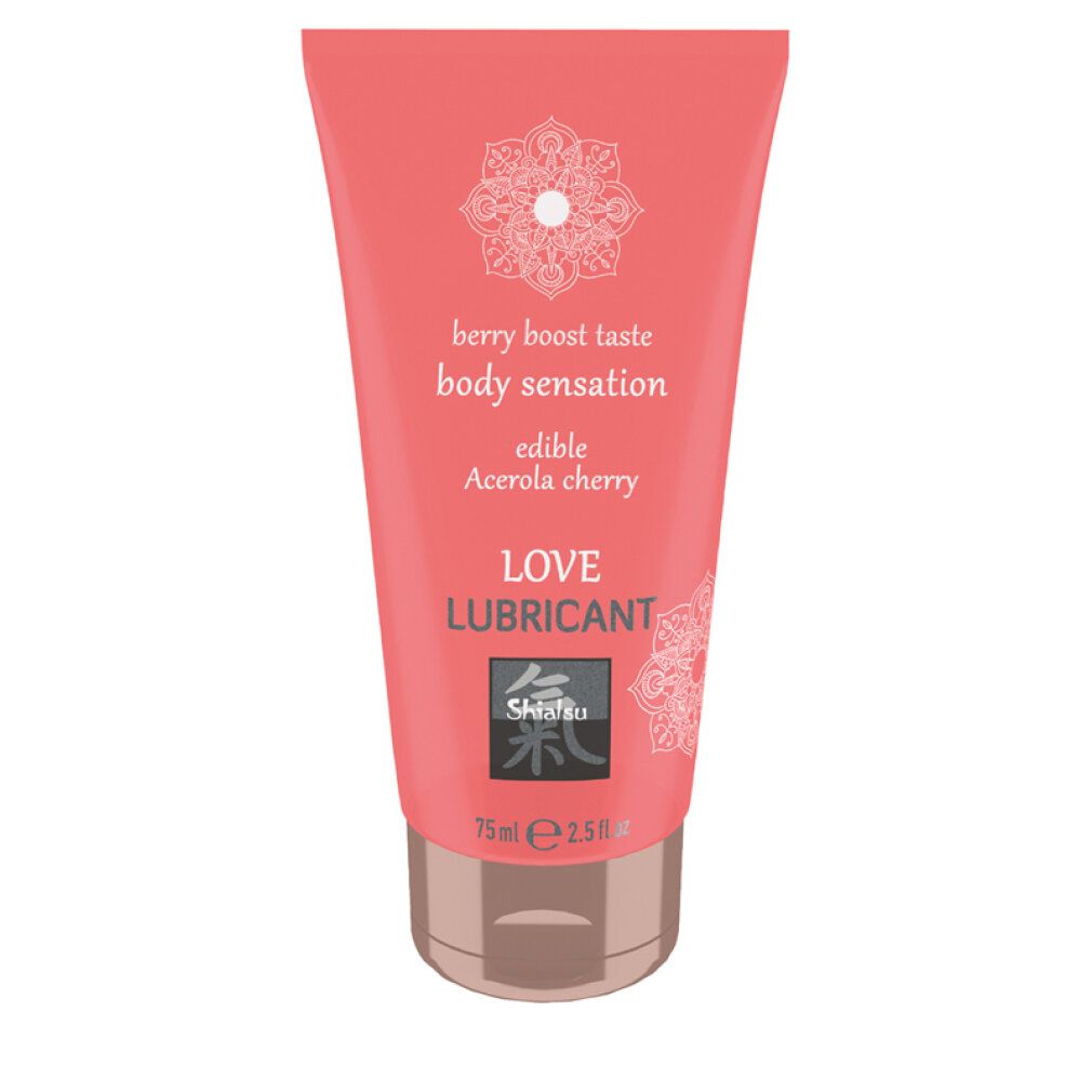 Shiatsu Love glijmiddel, 75ml, kersensmaak, eetbaar.