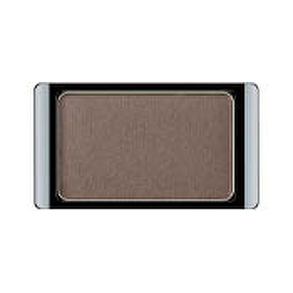 Oogschaduw in rechthoekige vorm. Kleur bruin. Zwart frame met zilveren accenten.