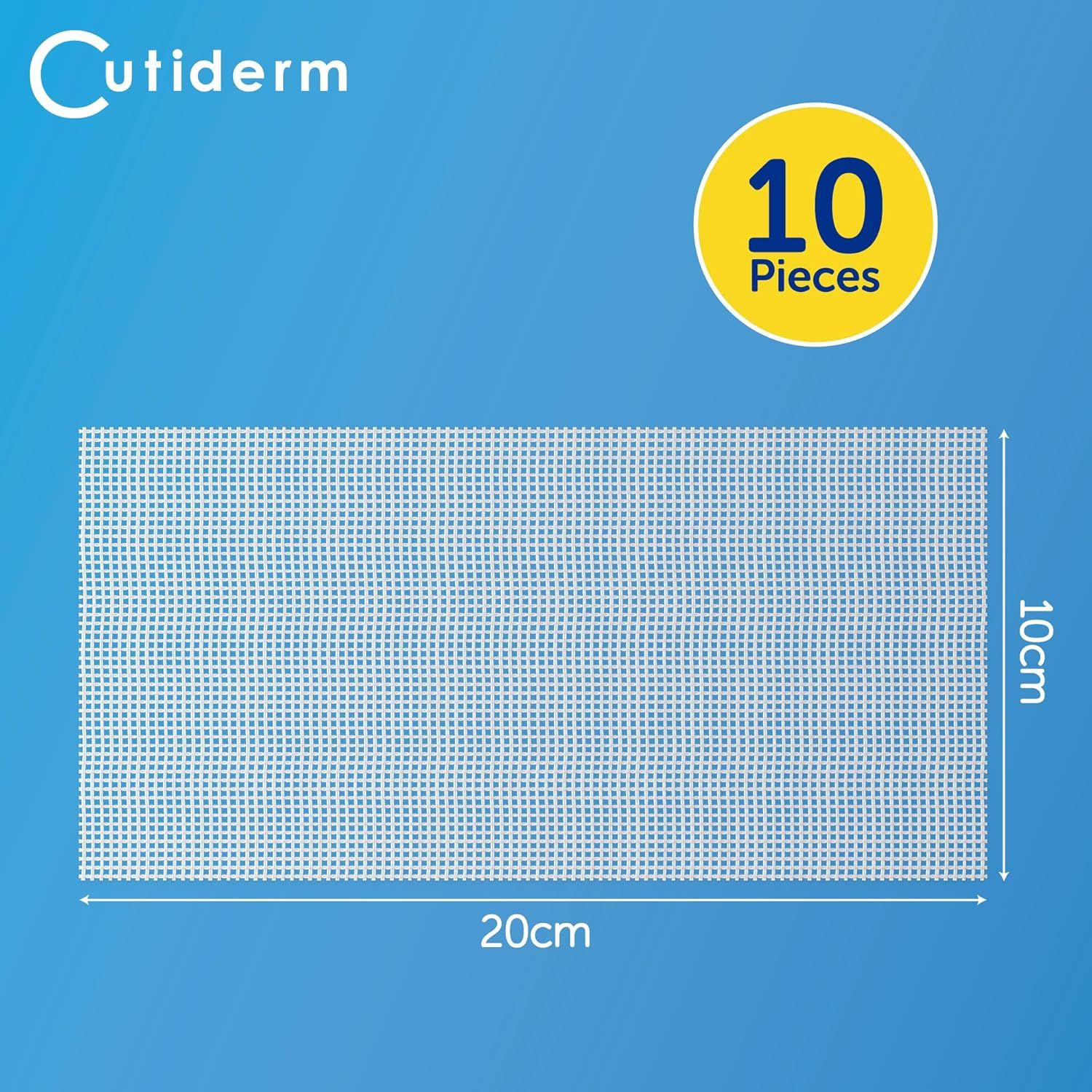 Cutiderm paraffine gaasverband op een beenwond.