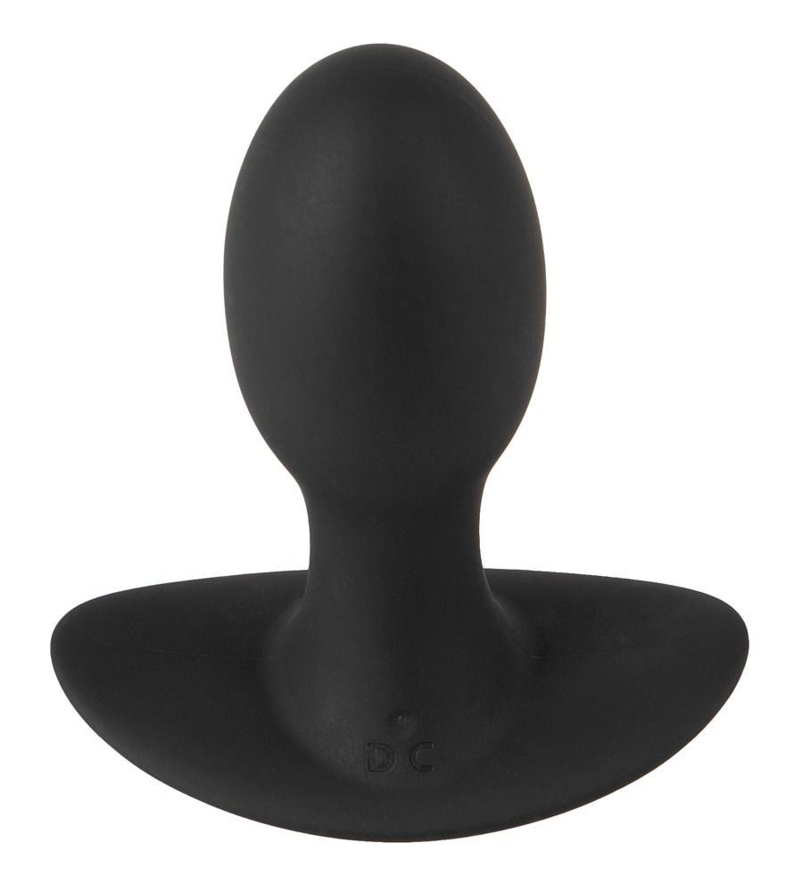 Bouchon anal vibrant noir, vue arrière.
