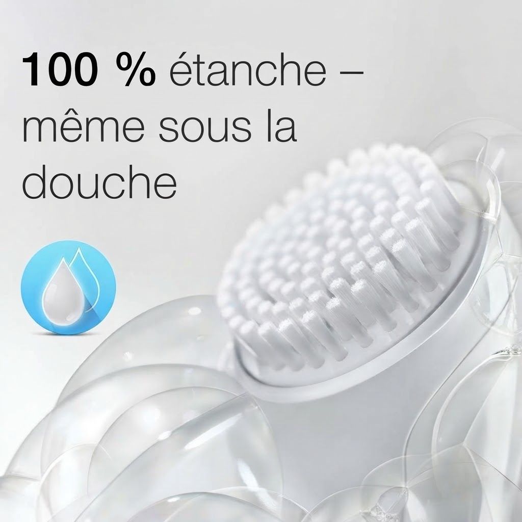 Brosse nettoyante Braun FaceSpa, 100% étanche.