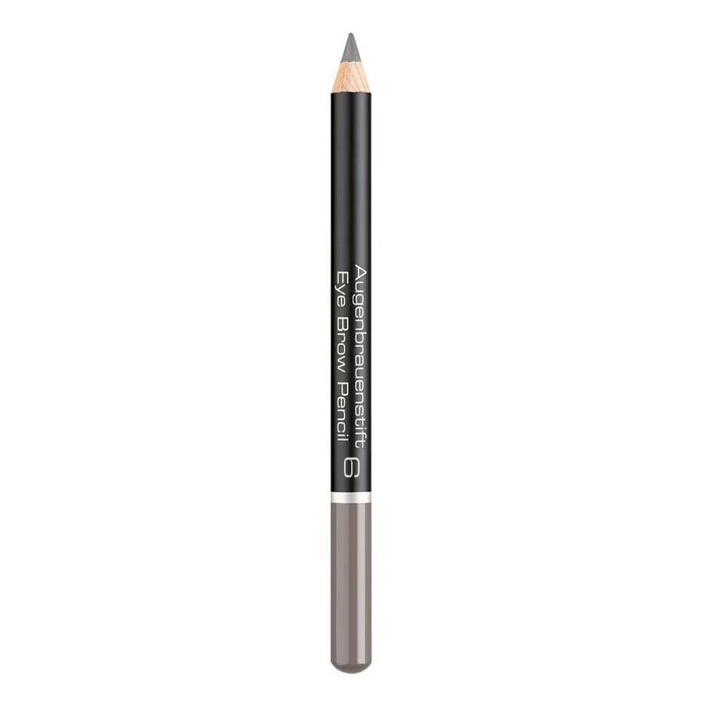 Crayon à sourcils gris-brun. Inscription: Augenbrauenstift, Eye Brow Pencil, 6. Pointe taillée.