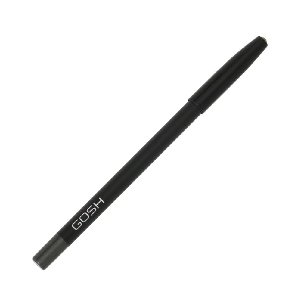 Eyeliner Gosh Waterproof Hypnotic Grey. Crayon noir avec logo argenté et pointe.