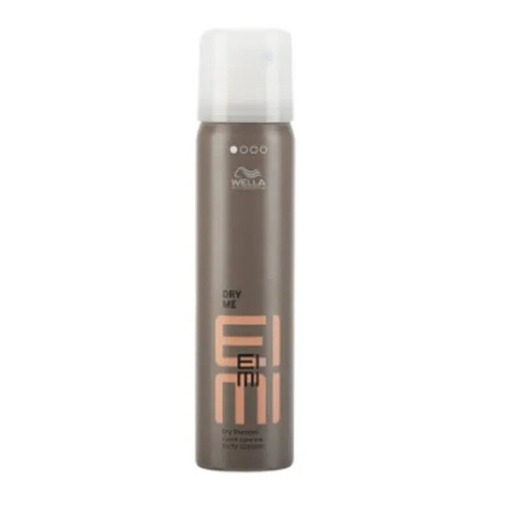 Spray Wella Eimi Dry Me shampooing sec en boîte brune avec capuchon blanc.