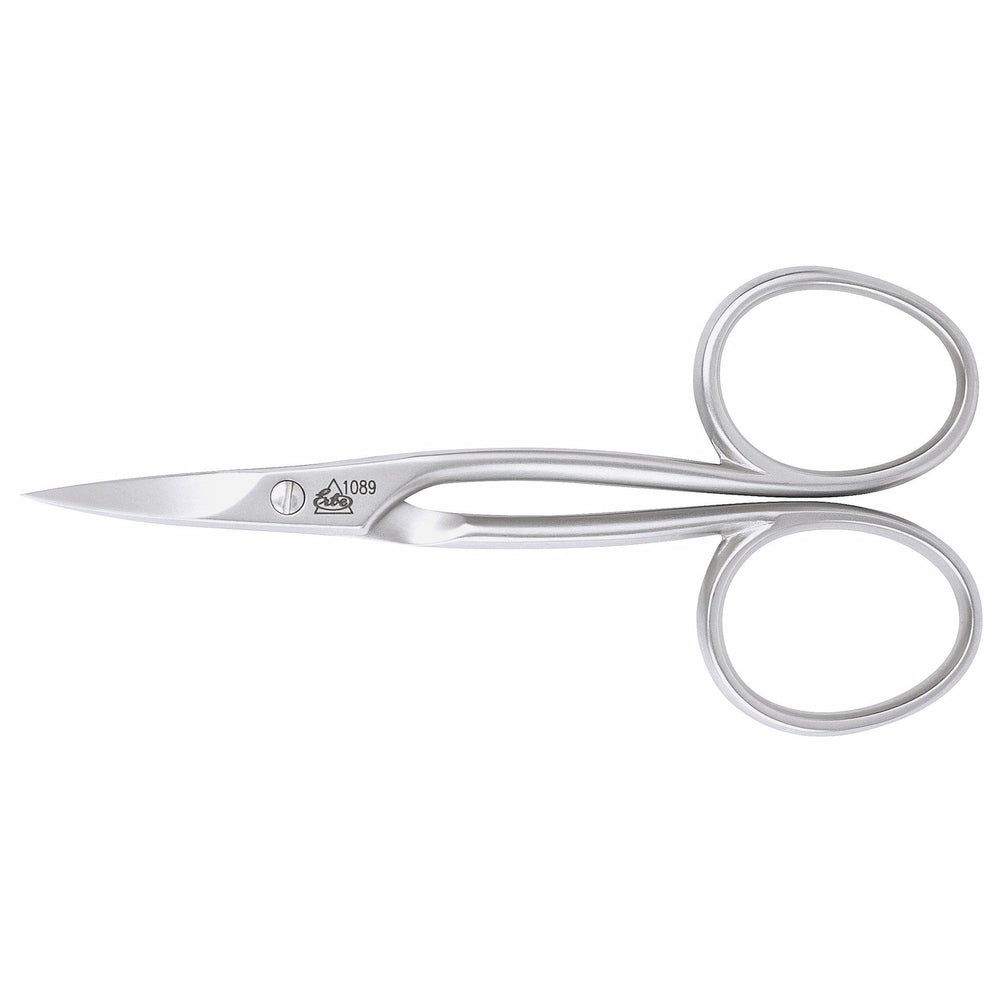 Ciseaux à cuticules en métal. Manches rondes. Marque ERBE Solingen. Inscription : 1089.