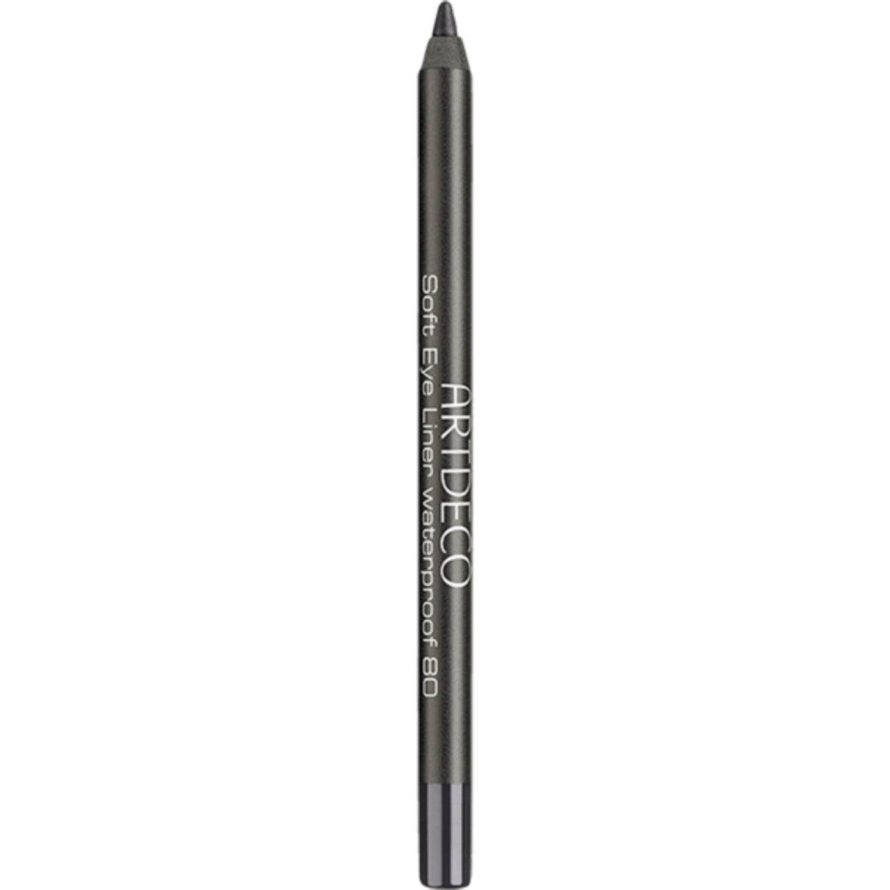 Grijze Artdeco Soft Eye Liner Waterproof 80. Potlood met zwarte punt en zilveren tekst.