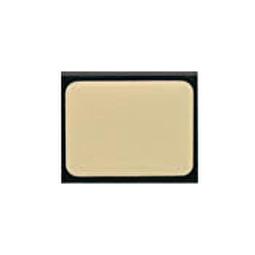 Crème beige dans un contenant rectangulaire noir. Surface de crème aux coins arrondis. Cadre noir.
