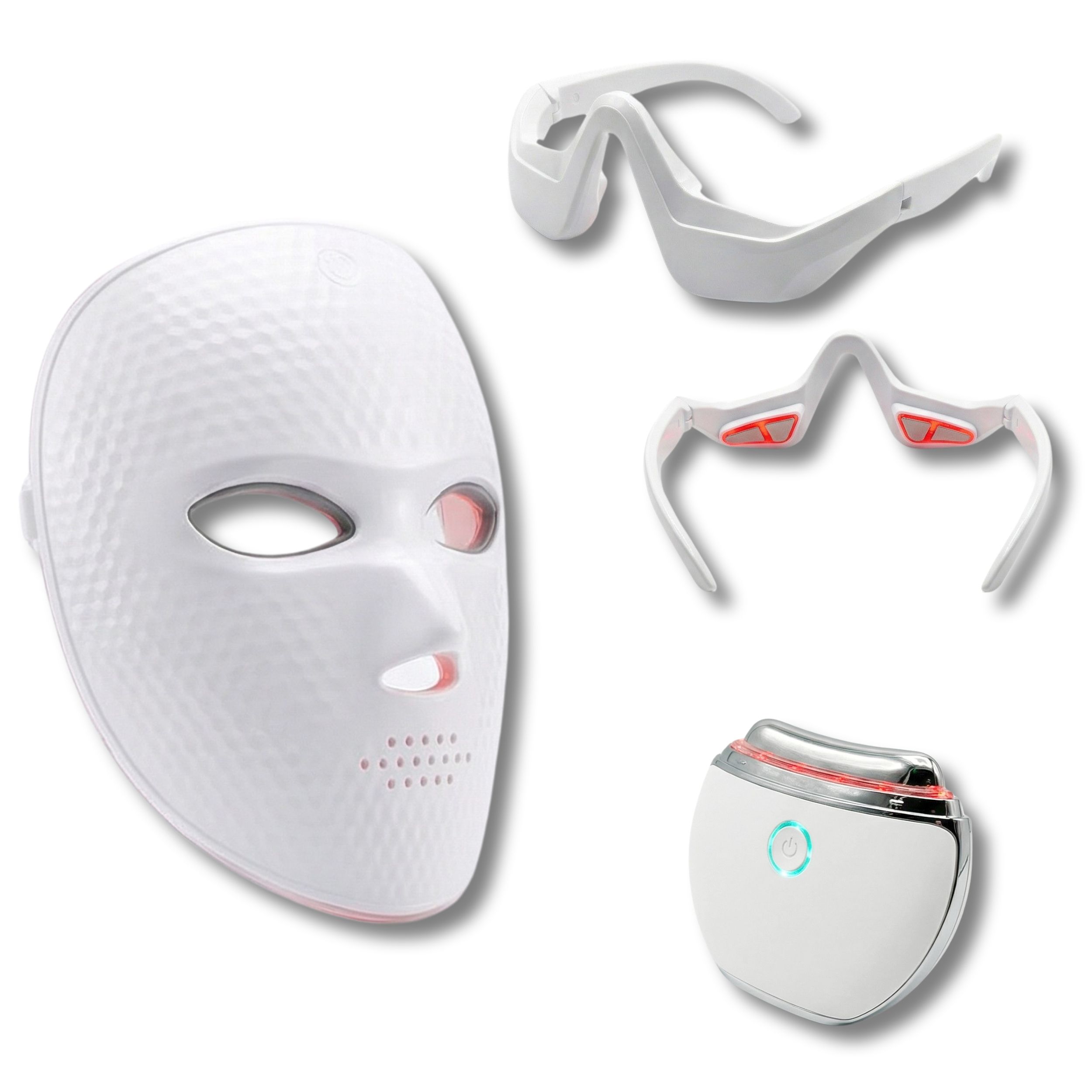 Masque facial LED, masque pour les yeux et appareil de massage.
