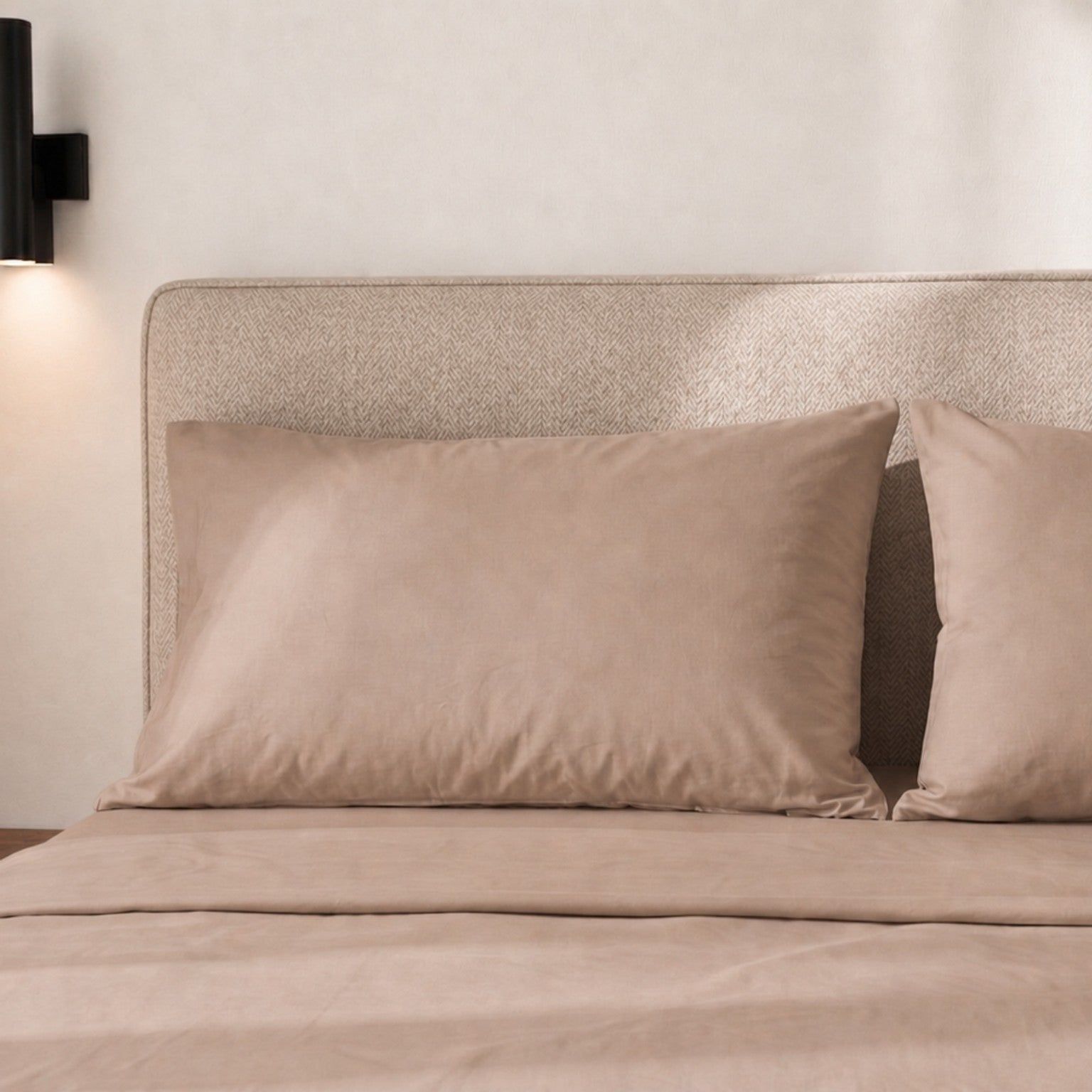 The White Stone Lakenset Eenpersoons 100% Katoen Percal 200 TC Mokka