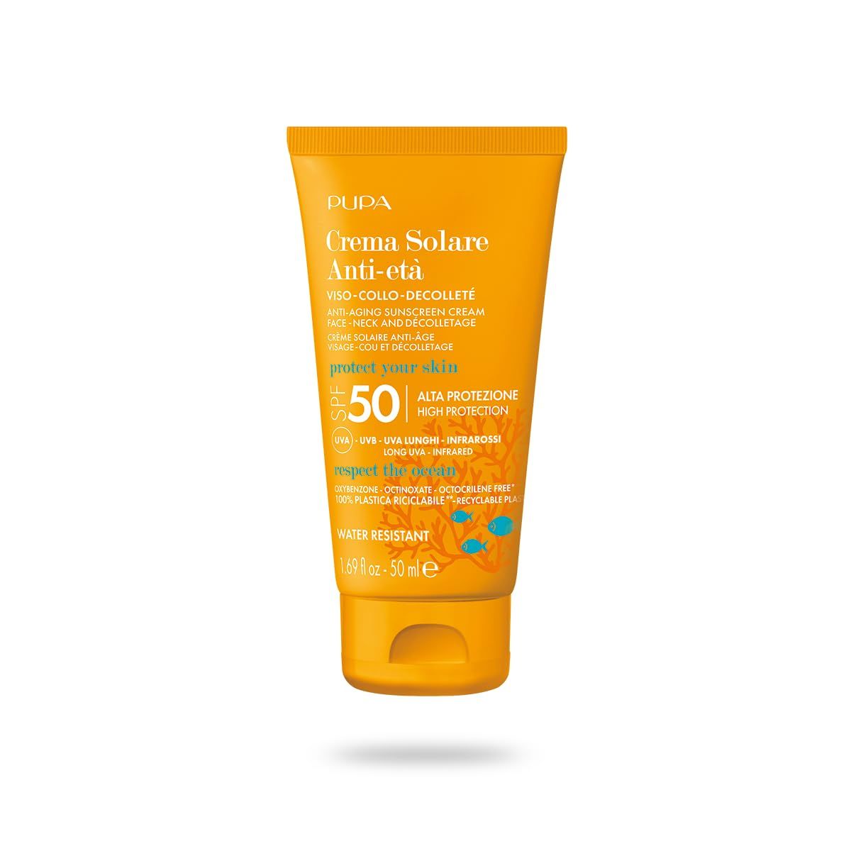 Pupa Anti Aging Sunscreen Cream Gezicht-Nek en Décolleté SPF 50 | Rijpere huid