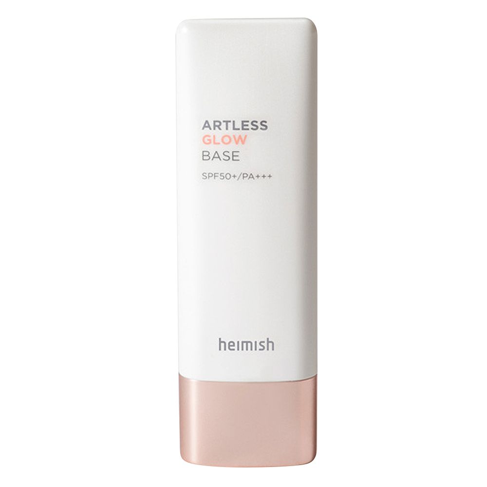 Tube blanc avec Artless Glow Base SPF50+, heimish.