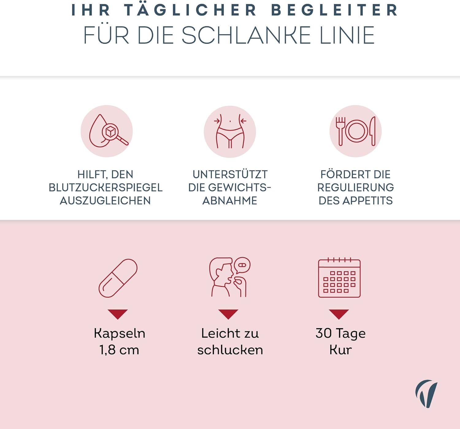 Capsule van 1,8 cm die helpt de bloedsuikerspiegel te reguleren, gewichtsverlies ondersteunt en de eetlust reguleert.