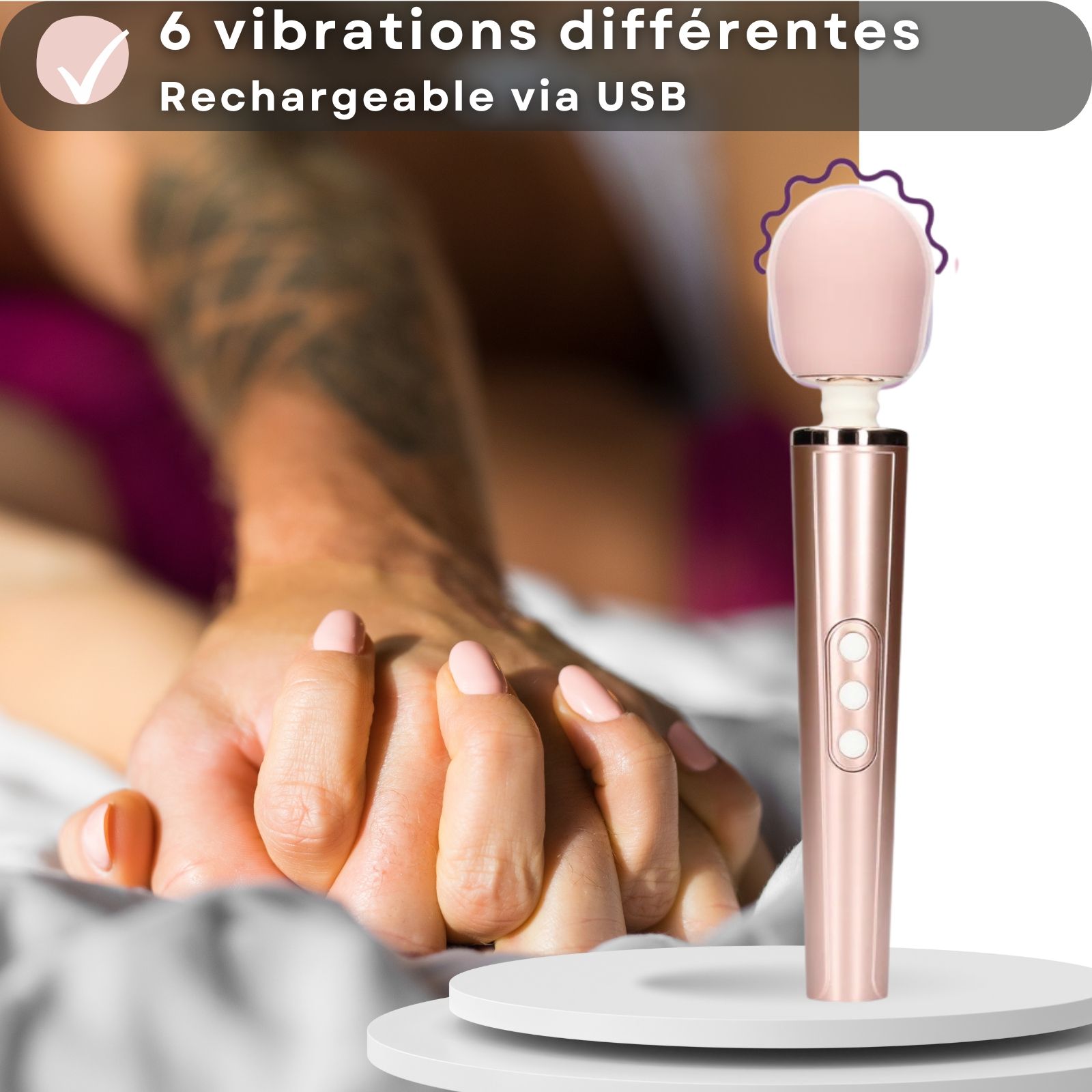 Lovelyness - Vibromasseur tige de massage rose