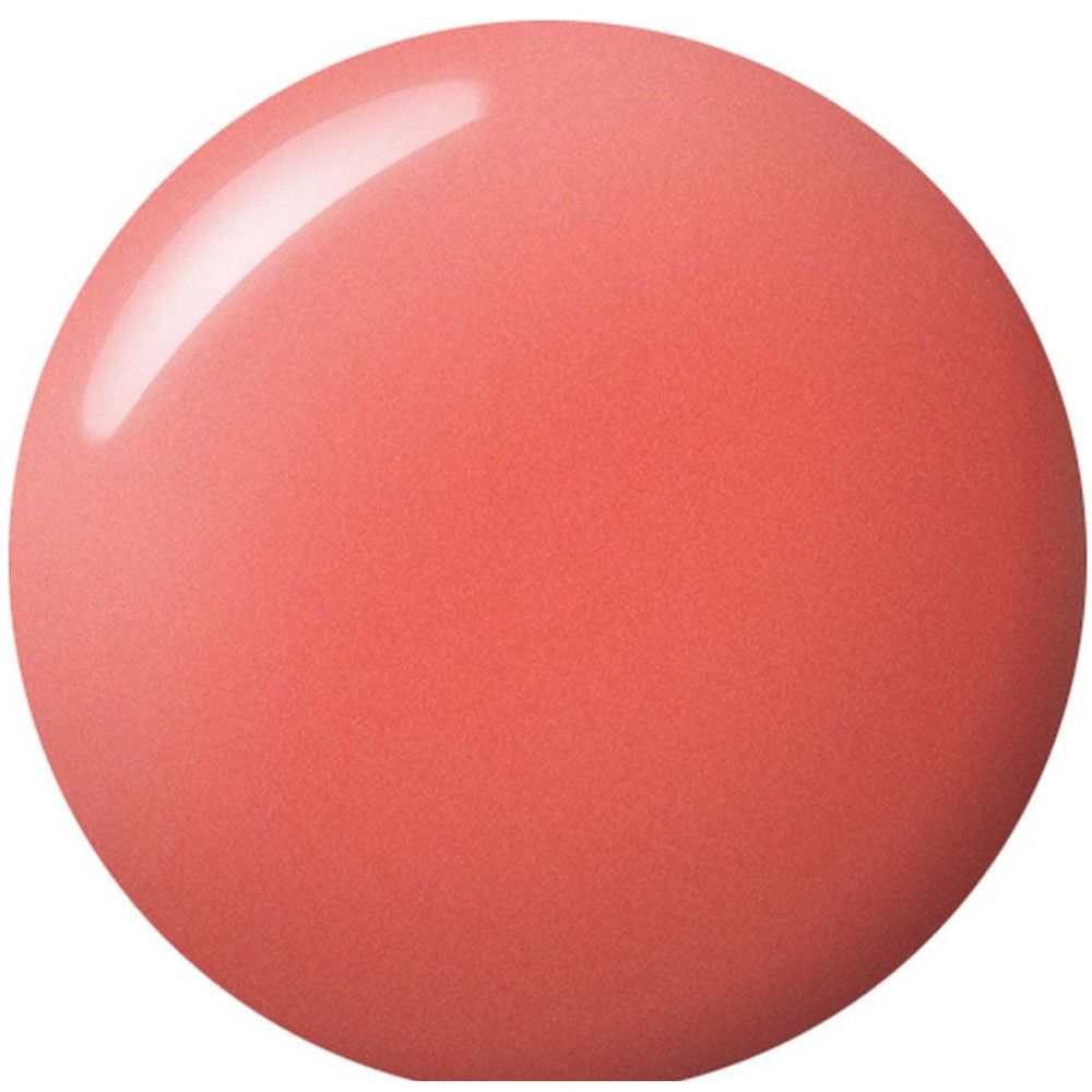Tache ronde de vernis à ongles corail. Surface brillante.