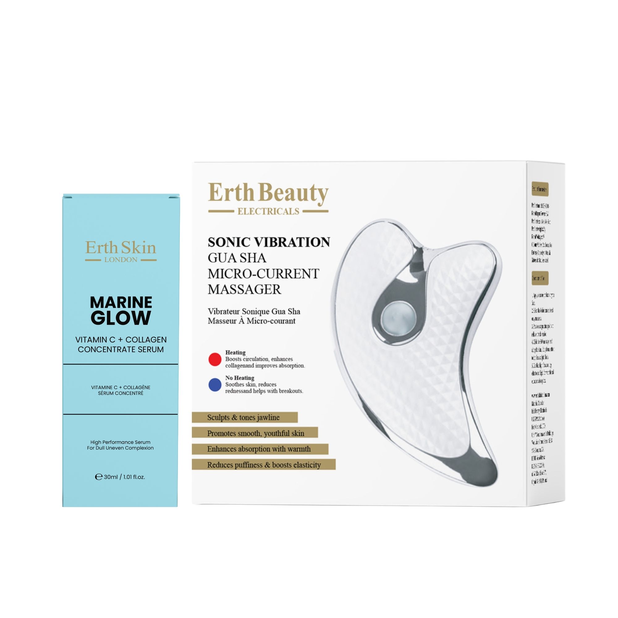 ErthSkin London Gua Sha Microstroom Duo Vitamine C Collageen