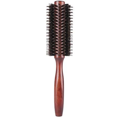 Brosse ronde avec manche en bois et poils de sanglier, 45mm de diamètre.