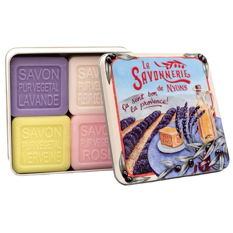 La Savonnerie de Nyons - Boîte métal avec savon - Champ de lavande