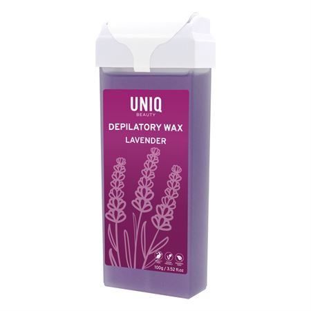 UNIQ BEAUTY Cire dépilatoire Lavande en cartouche 100g/3.52oz avec motif lavande.