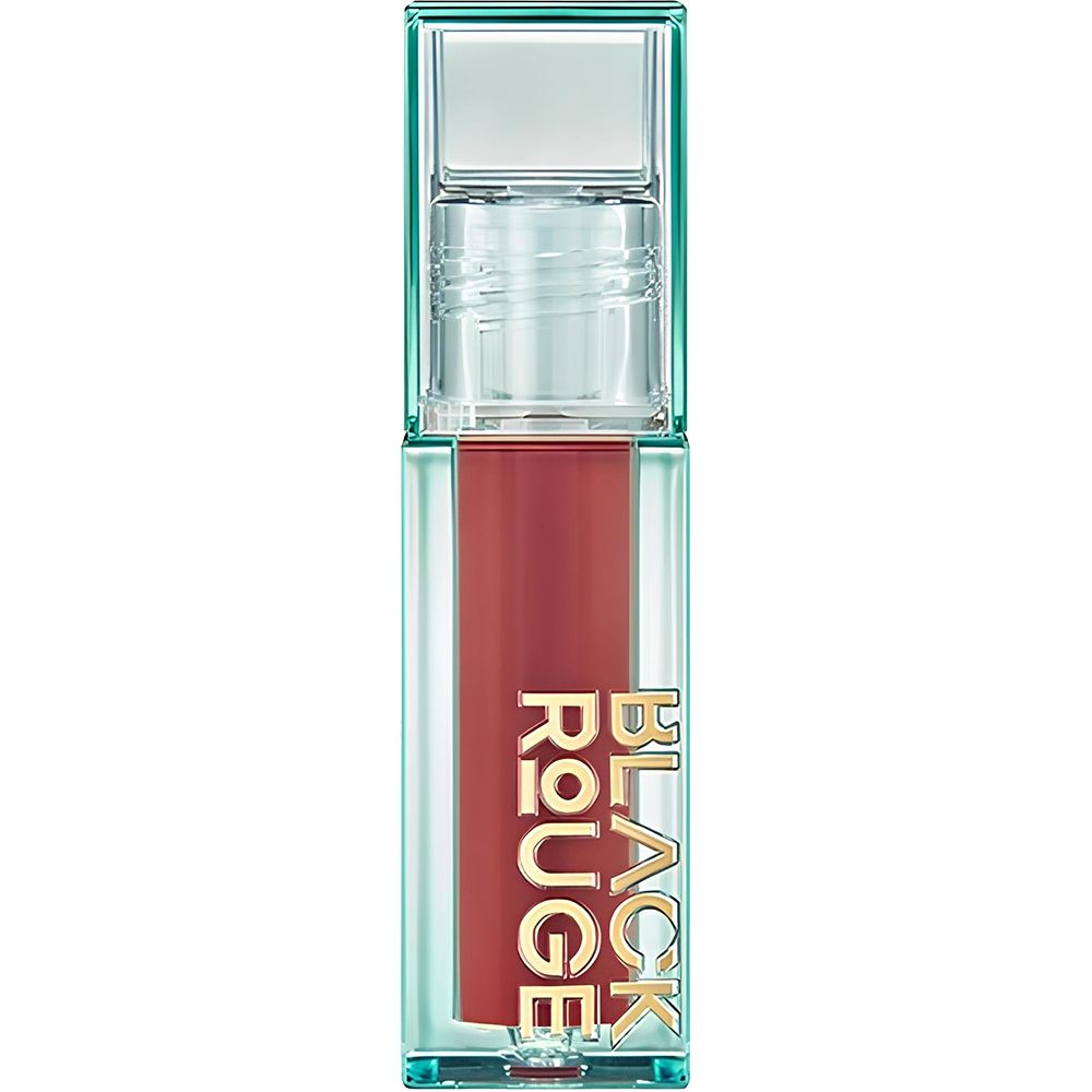 Flacon de gloss dans un boîtier transparent. Marque BLACK ROUGE et nom du produit visibles.