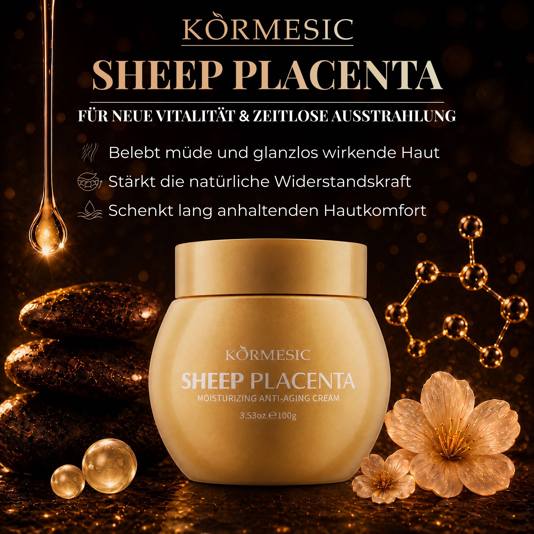 KORMESIC Crème de soin pour le visage au placenta de mouton