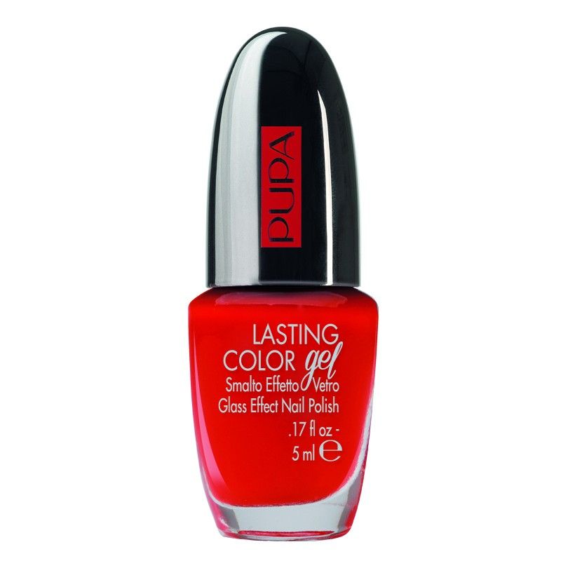 Pupa nagellak in rood, fles met zilveren en zwarte dop. 5 ml.