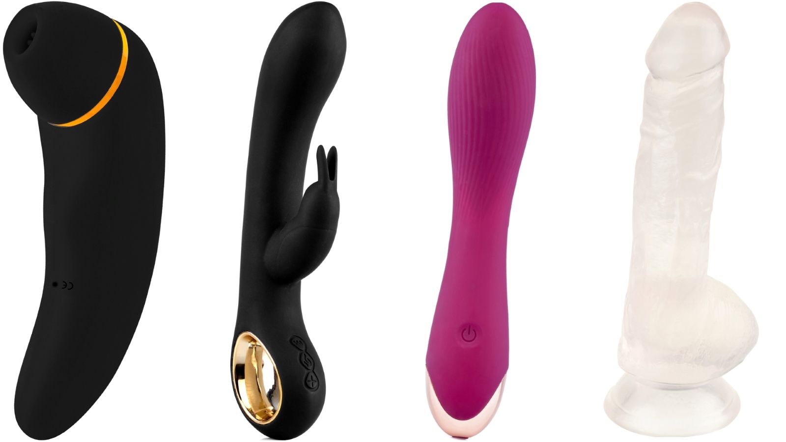 Quatre appareils différents : noir, rose et transparent. Formes et designs variés.