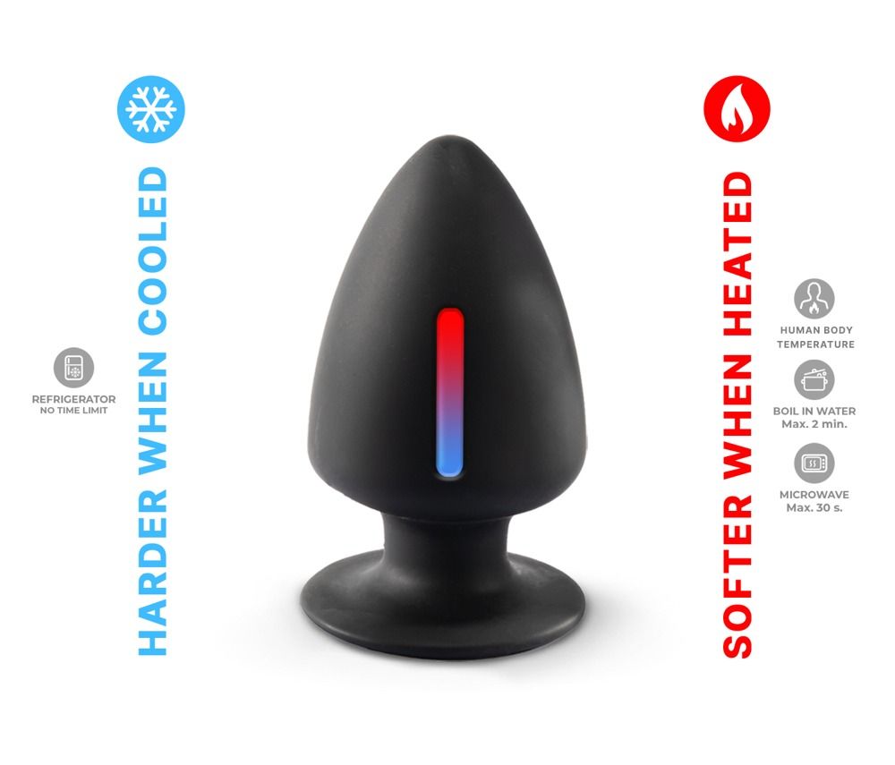 Bouchon en silicone thermo-réactif : plus dur refroidi, plus souple chauffé.
