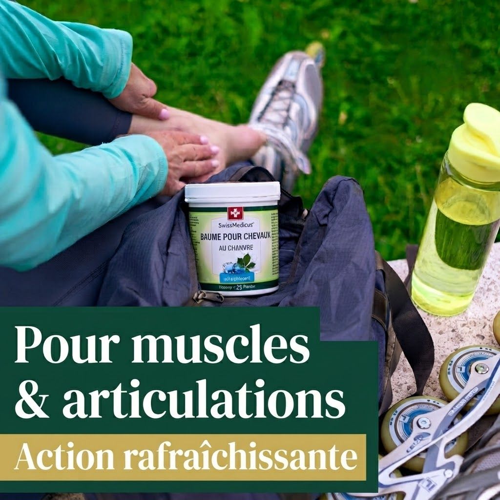 SwissMedica: Baume pour chevaux au chanvre en pot blanc. Pour muscles & articulations.