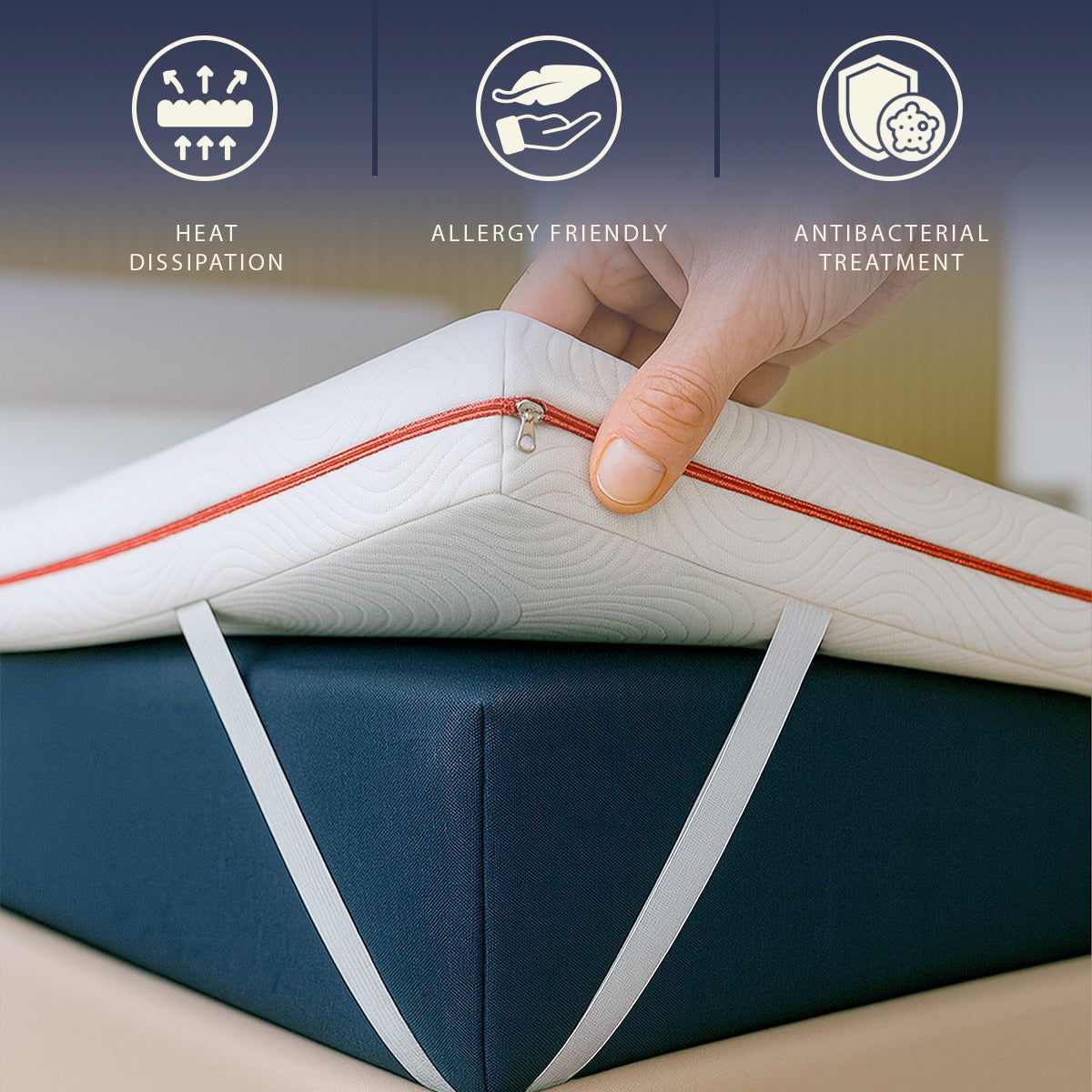 The White Stone Matras Topper 120x190 Memory Foam met 9 Verschillende Zones | Hoogte 5 cm