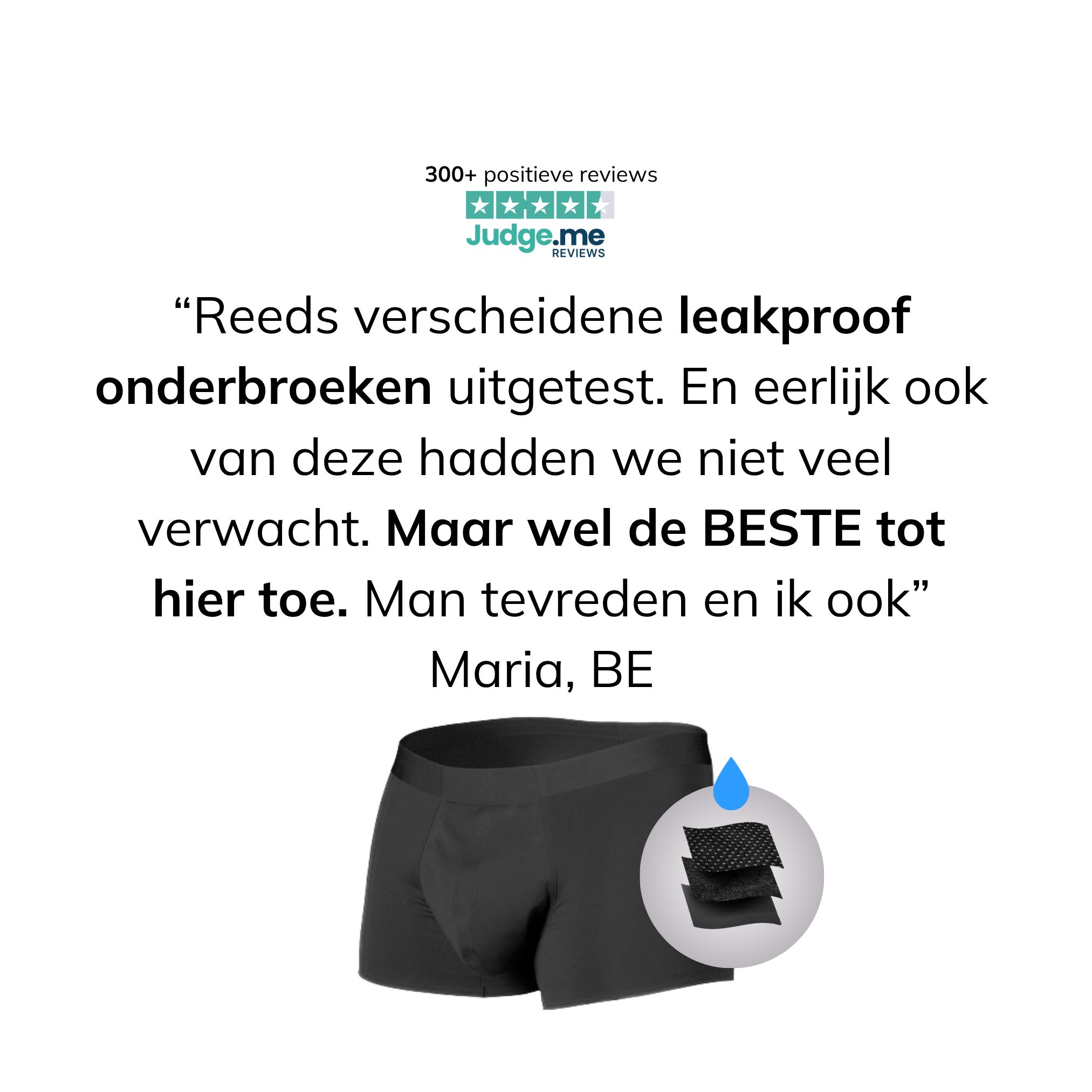 Klantervaring "ROBIN" Leakproof Underwear. "Beste tot hier toe".