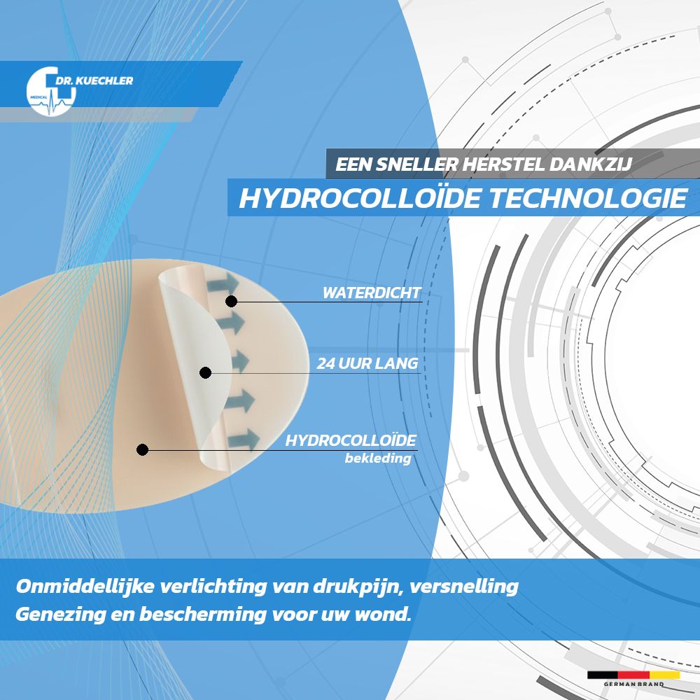 Dr. Kuechler Medical 15 stuks hydrocolloïde blarenpleisters, gemengd voordeelpakket, 3 maten