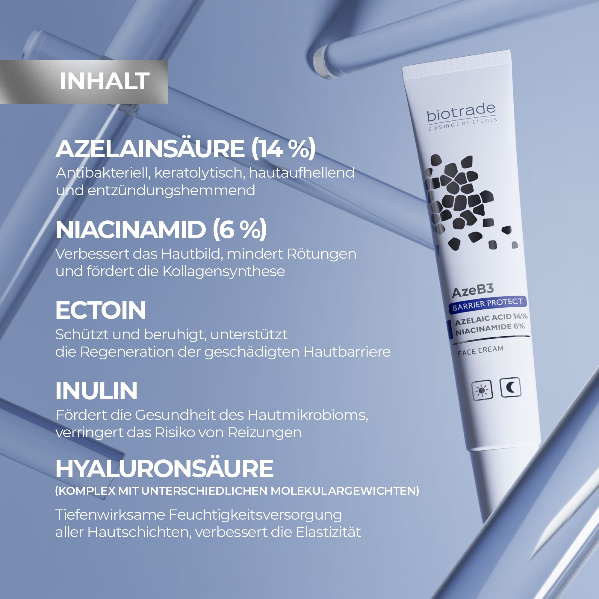 Biotrade AzeB3 Barrier Protect Intensieve verzorgingscrème met azelaïnezuur 14% en niacinamide 6%