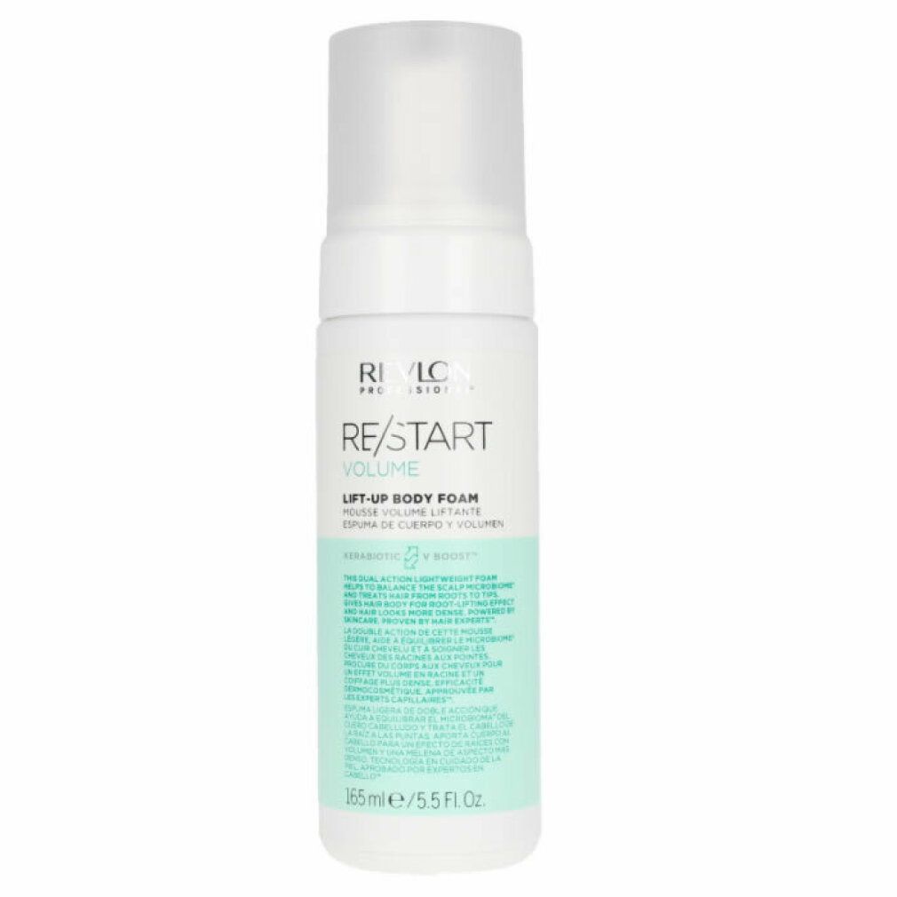 Fles Revlon Re-Start Volumen Lift-Up mousse met pompdispenser.