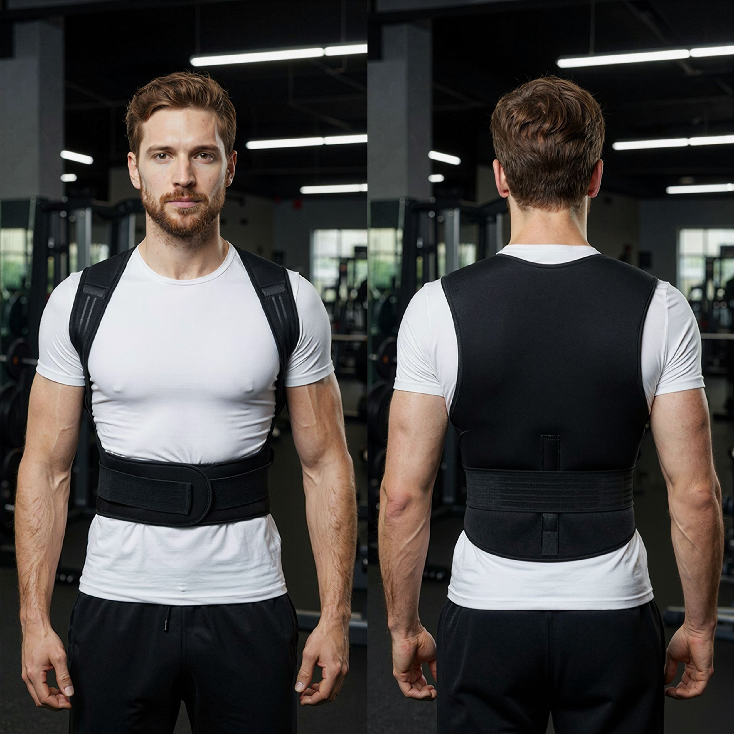 BODYLIFE Gilet de Maintien Dorsal Chauffant, Ceinture Lombaire –  111 Aimants & Tourmaline, Dos
