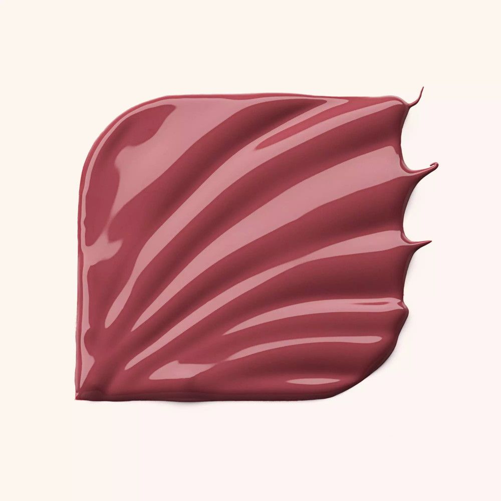 Échantillon du Catrice Shine Bomb Lip Lacquer. Couleur de rouge à lèvres rose, appliquée en vagues. Fini brillant.