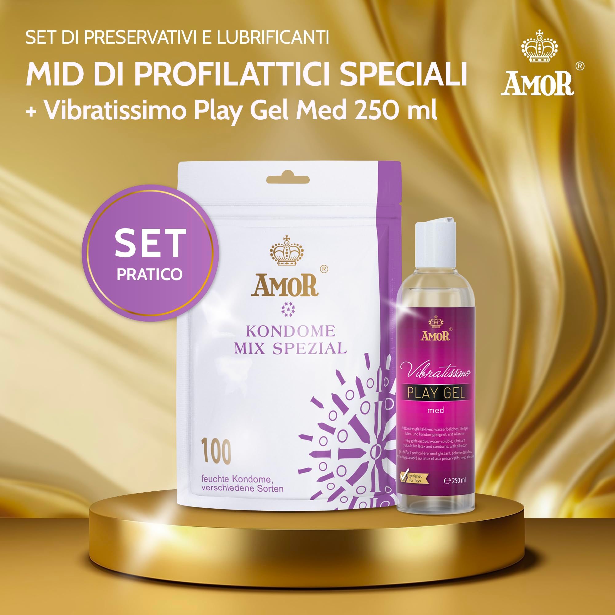 AMOR Mix Special Préservatifs + PlayGel Natural Set