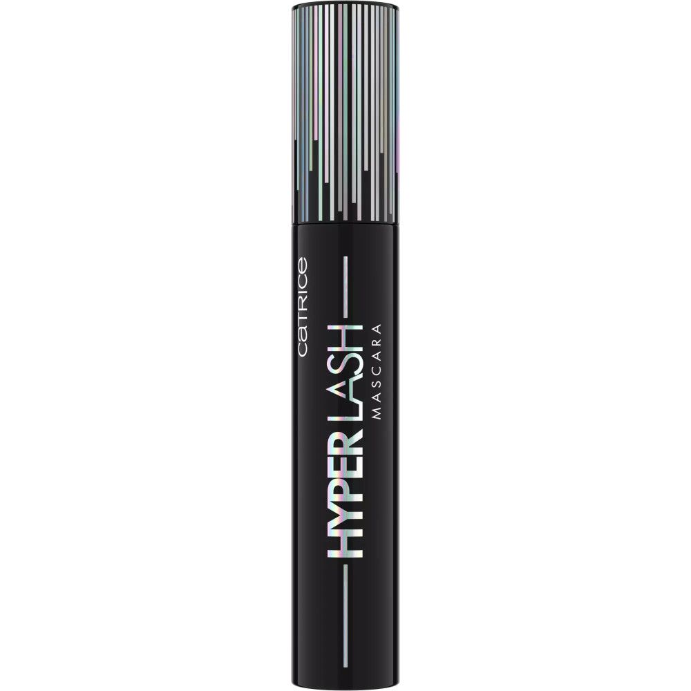 Tube de mascara noir avec bouchon argenté. "CATRICE HYPER LASH MASCARA" est écrit sur le tube.